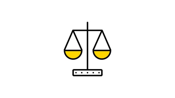 Yellow weighing scales icon