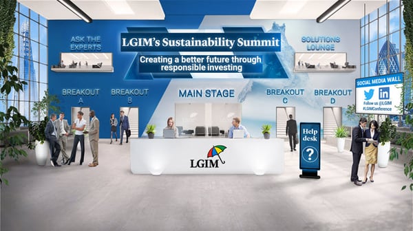 Virtual reception area at LGIM event