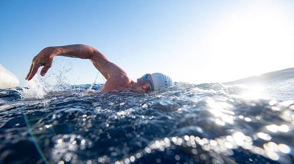 Lewis Pugh swimming in the Red Sea